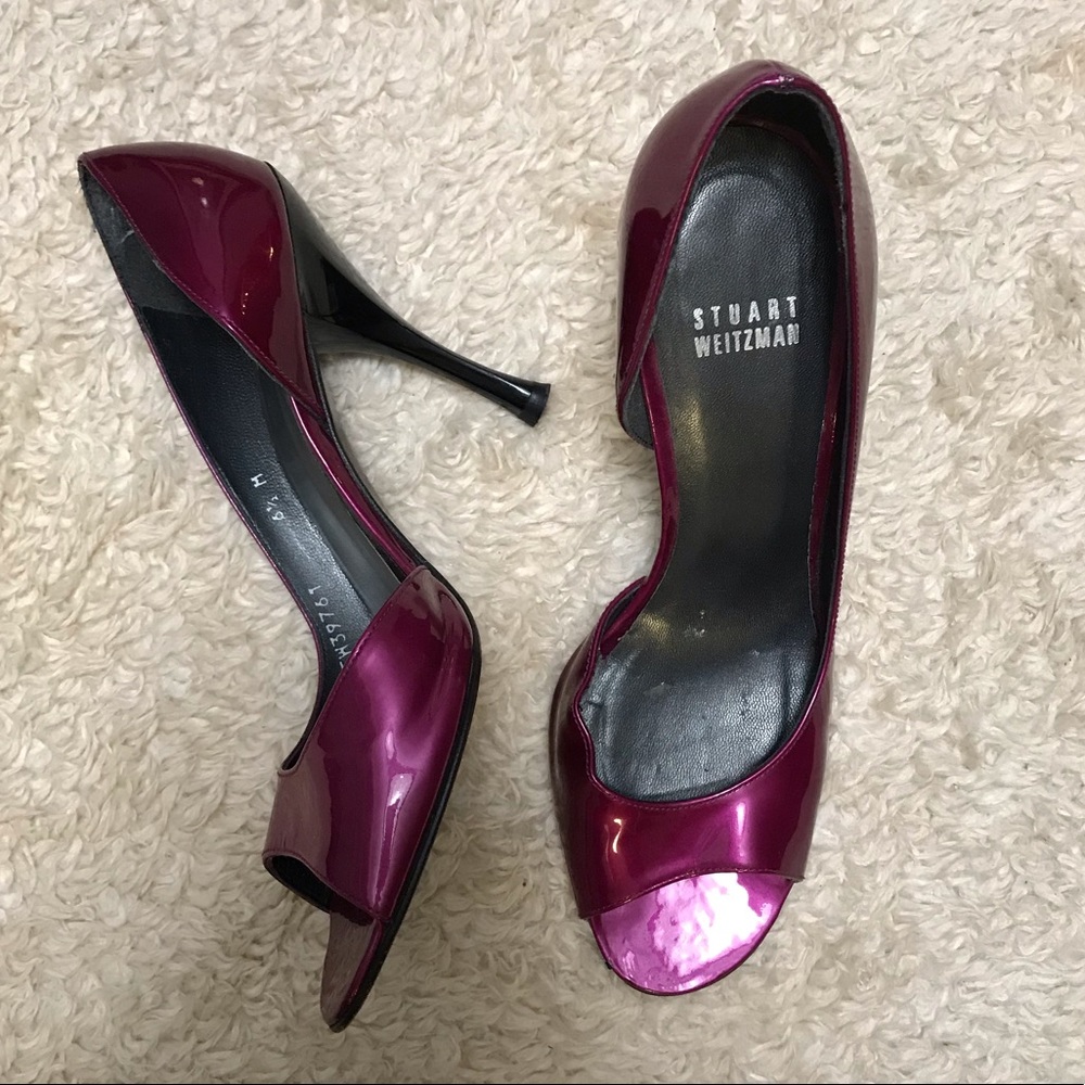 Stuart Weizman Purple Open-Toe Heels - image 3